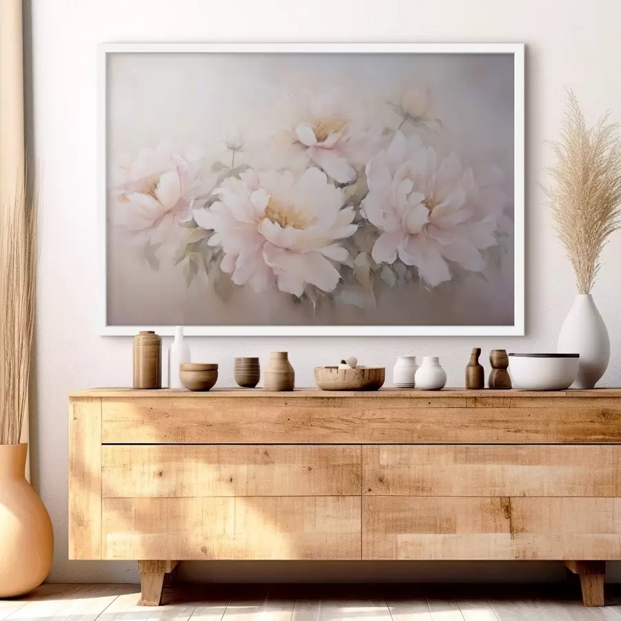 Papier peint Peinture imitation pivoines f45345