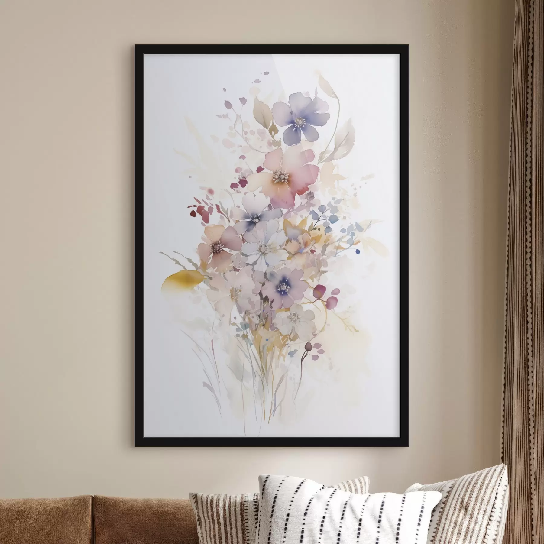 Papier peint Fleurs imitation aquarelle f45353
