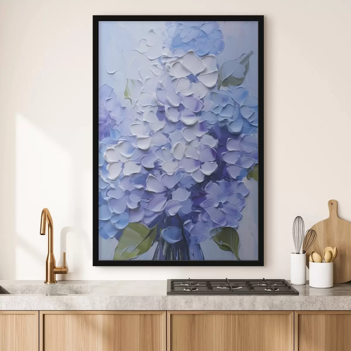 Poster Bouquet d'hortensias imitation peinture f45356