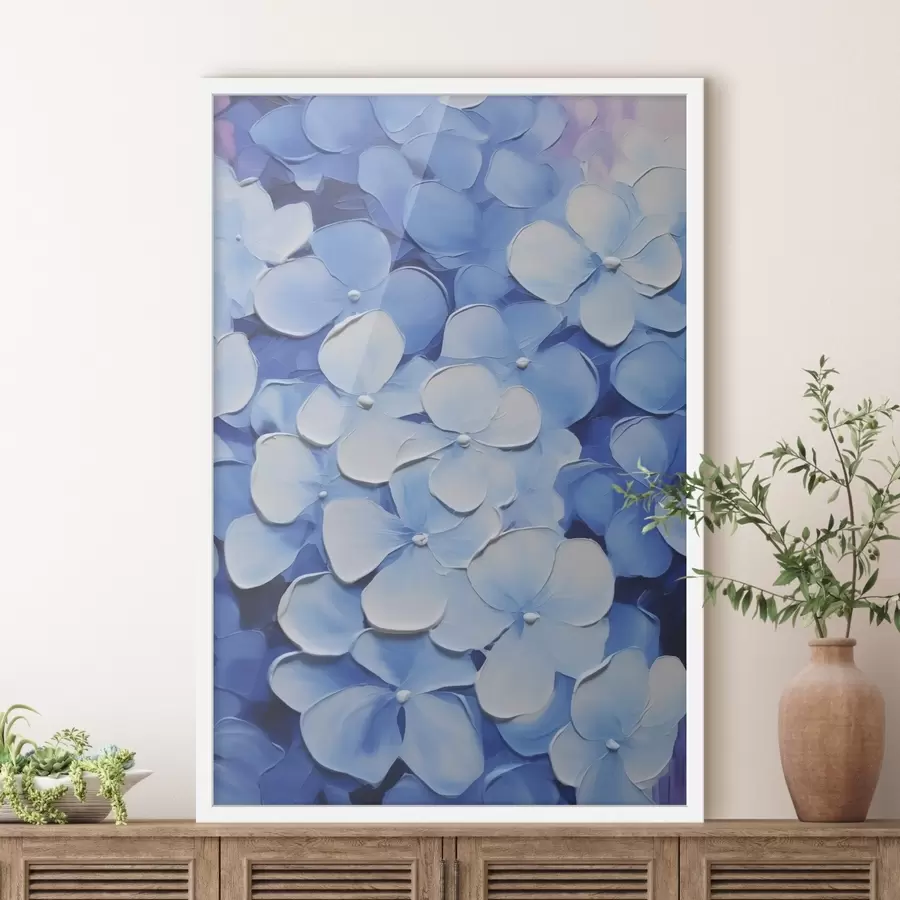 Papier peint Peinture imitation hortensia f45357