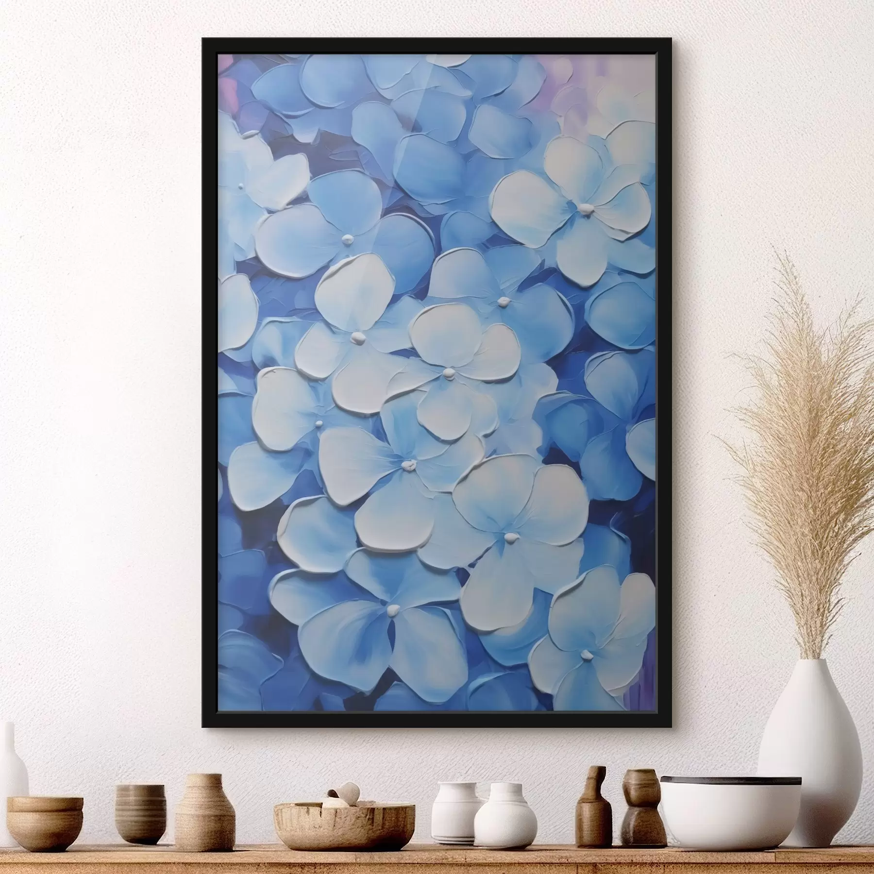 Papier peint Peinture imitation hortensia f45357