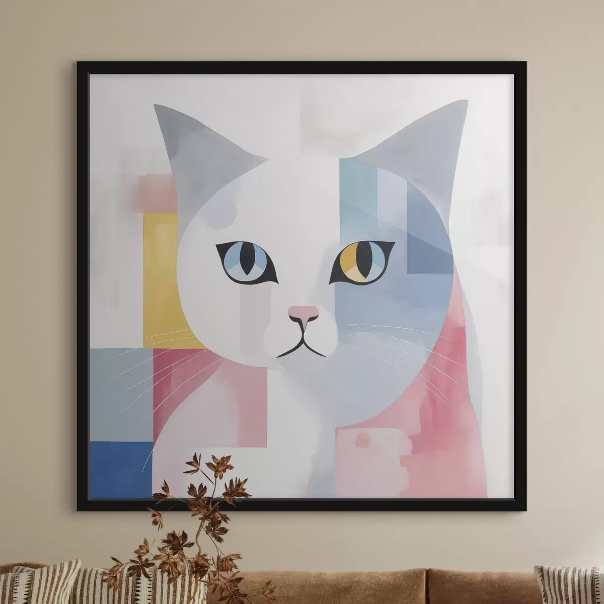 Poster Portrait abstrait d'un chat f45358