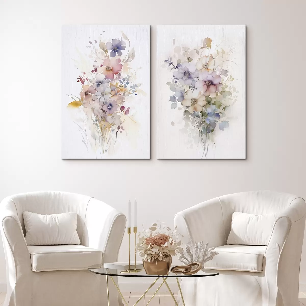 Tableau Fleurs imitation aquarelle m00590