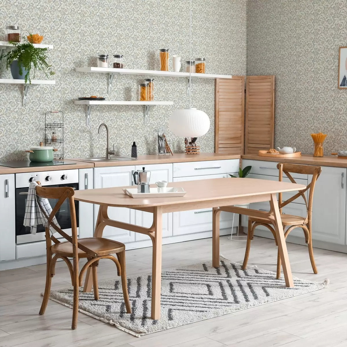 Papier peint Branches de grenades et de fleurs en sourdine dans un style vintage a00383