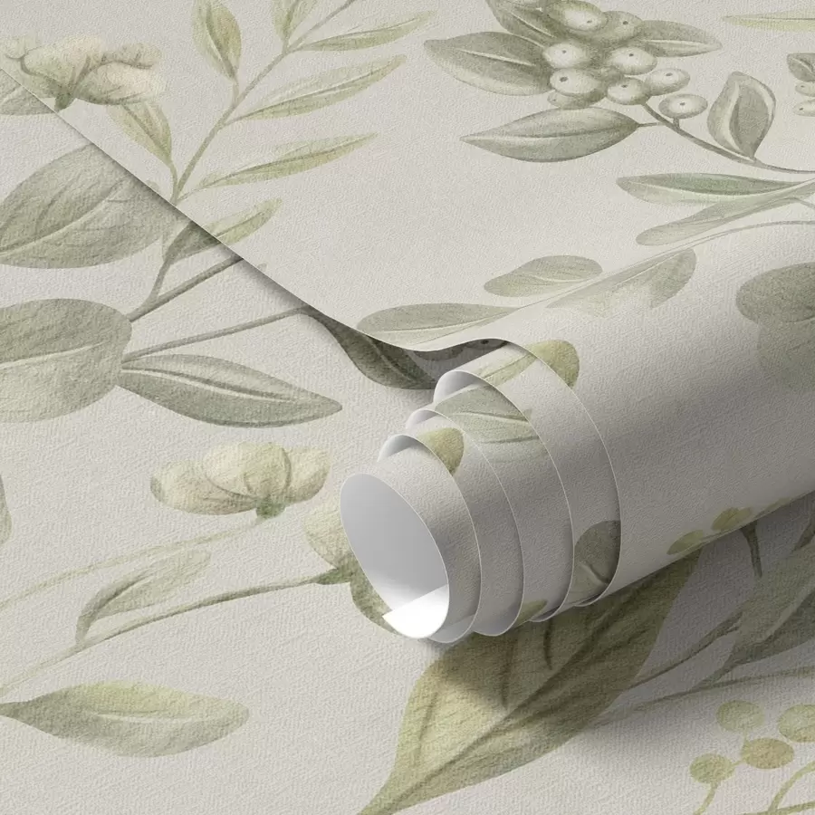 Papier peint Eucalyptus vert pâle en aquarelle eucalyptus vert en aquarelle avec motif botanique a00449