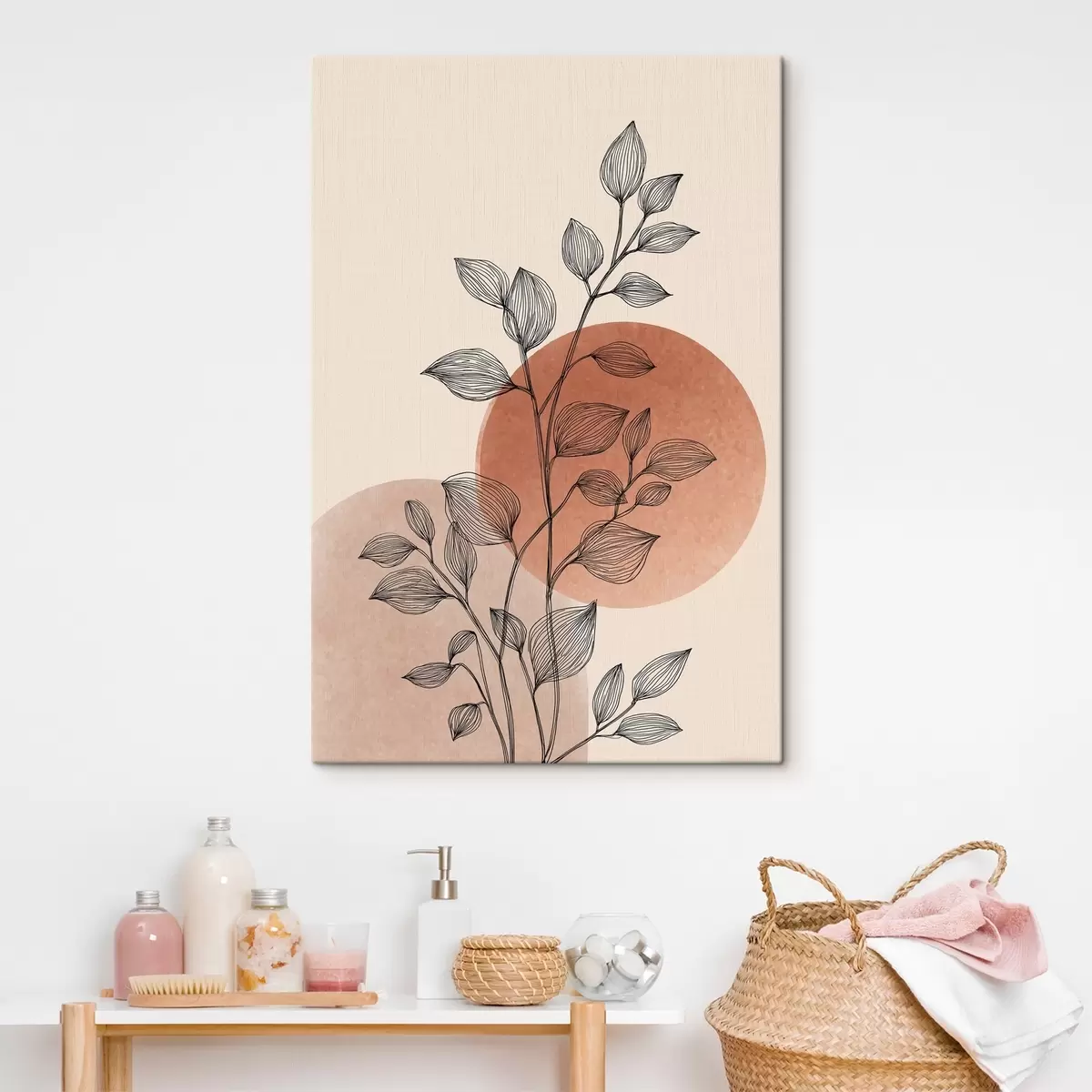 Tableau Coucher de soleil et feuilles s45391