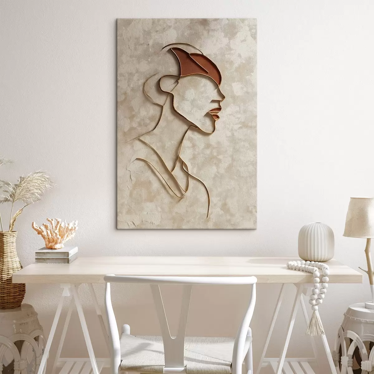 Tableau Visage féminin abstrait s45395