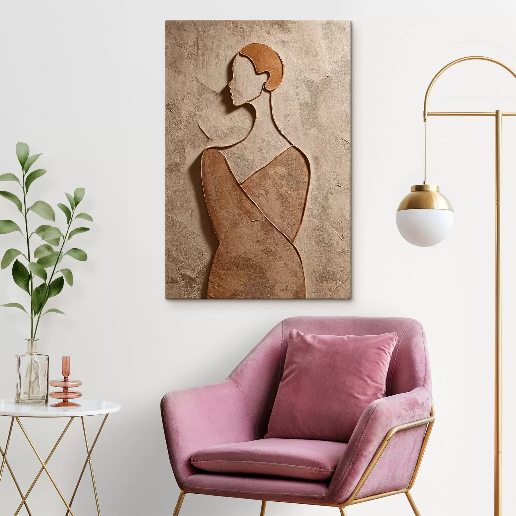 Tableau Visage féminin abstrait s45396