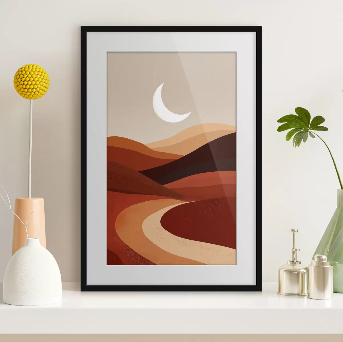 Poster Soleil et montagnes f45393