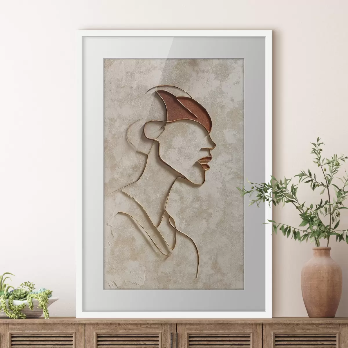 Poster Visage féminin abstrait f45395