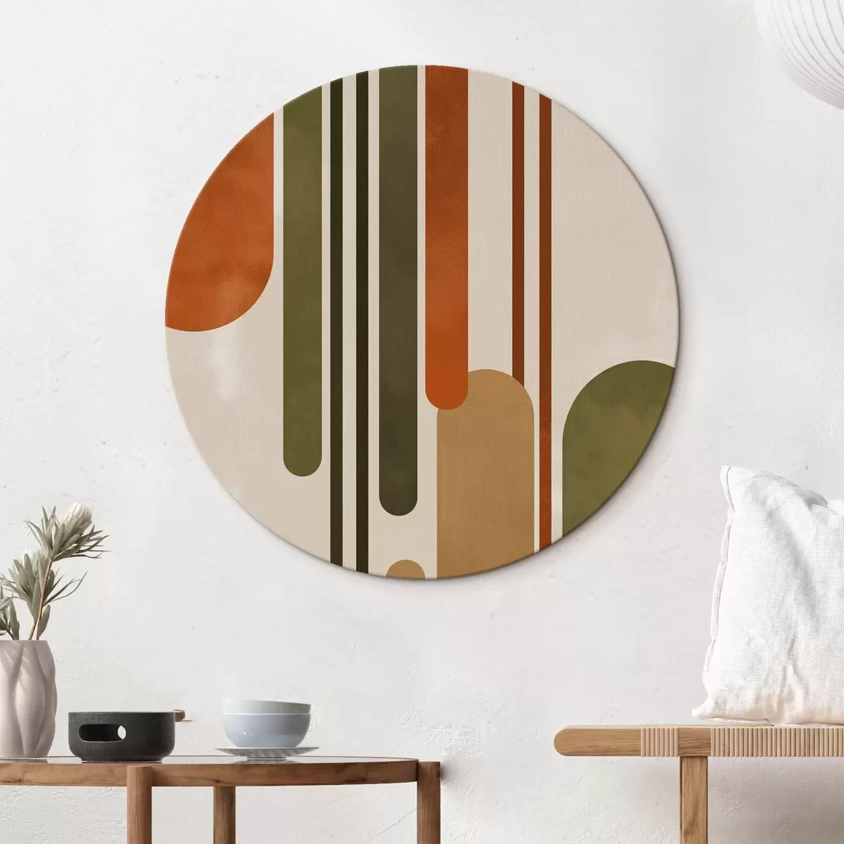 Tableaux rondes Abstraction multicolore r45397