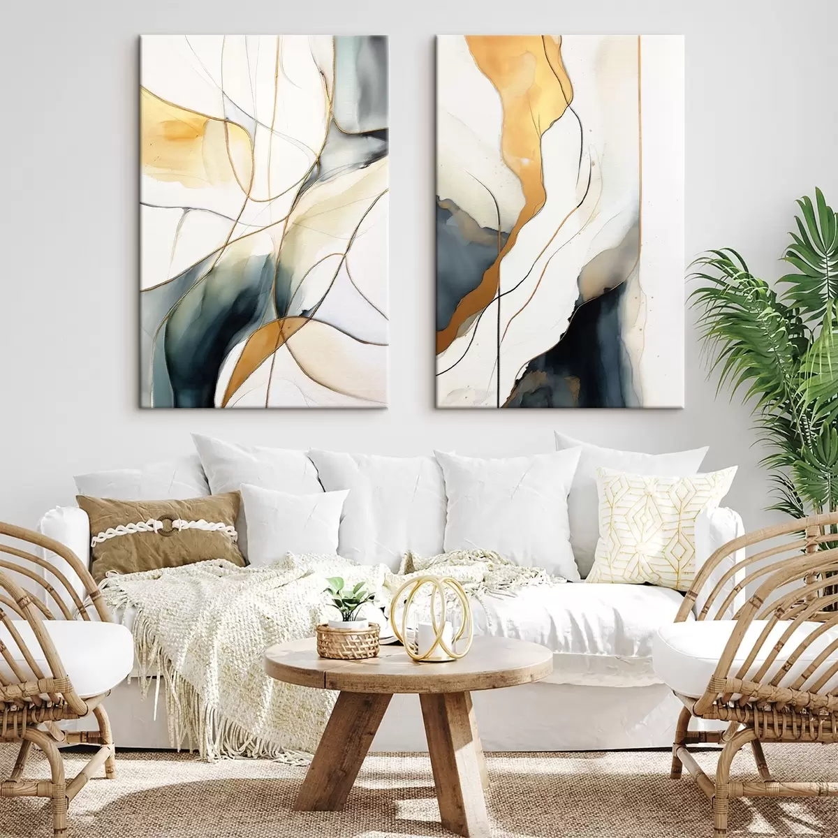 Tableau Abstraction avec des lavis d'aquarelle m00595