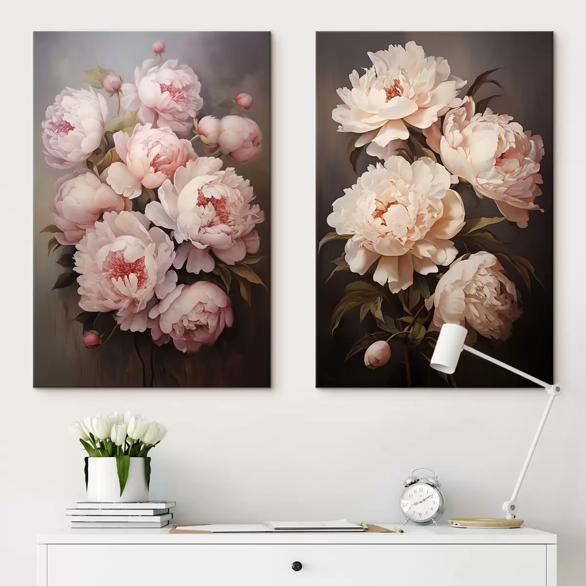 Tableau Pivoines délicates m00598
