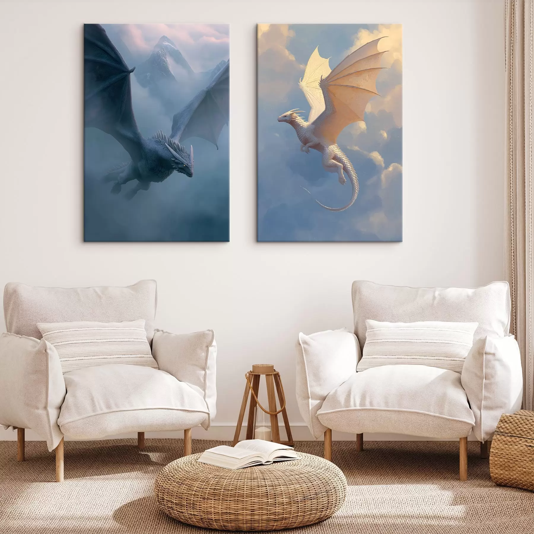 Tableau Dragons dans le ciel m00600