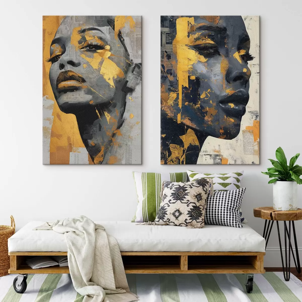 Tableau Visage féminin abstrait m00603