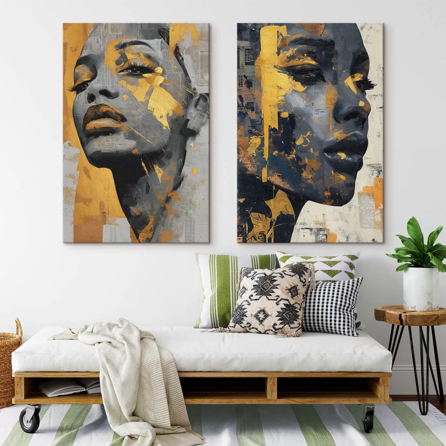 Tableau Visage féminin abstrait m00603