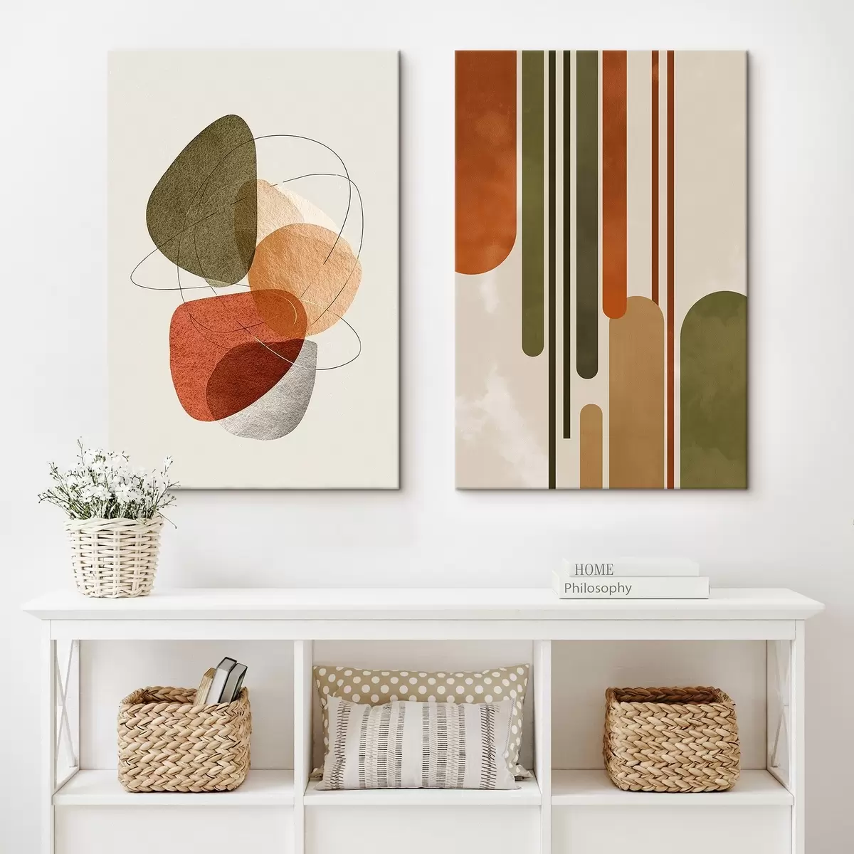 Tableau Lignes et cercles de différentes couleurs m00608