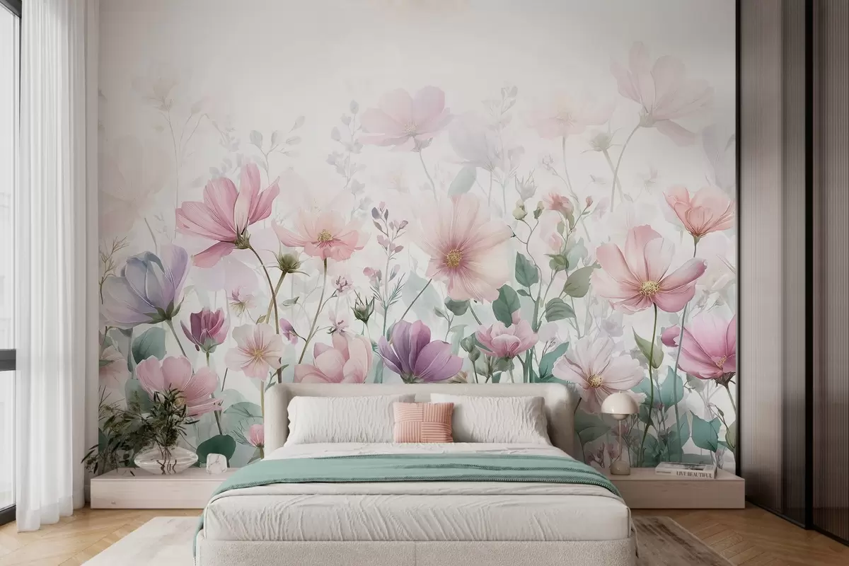 Papier peint des fleurs sauvages délicates w04171