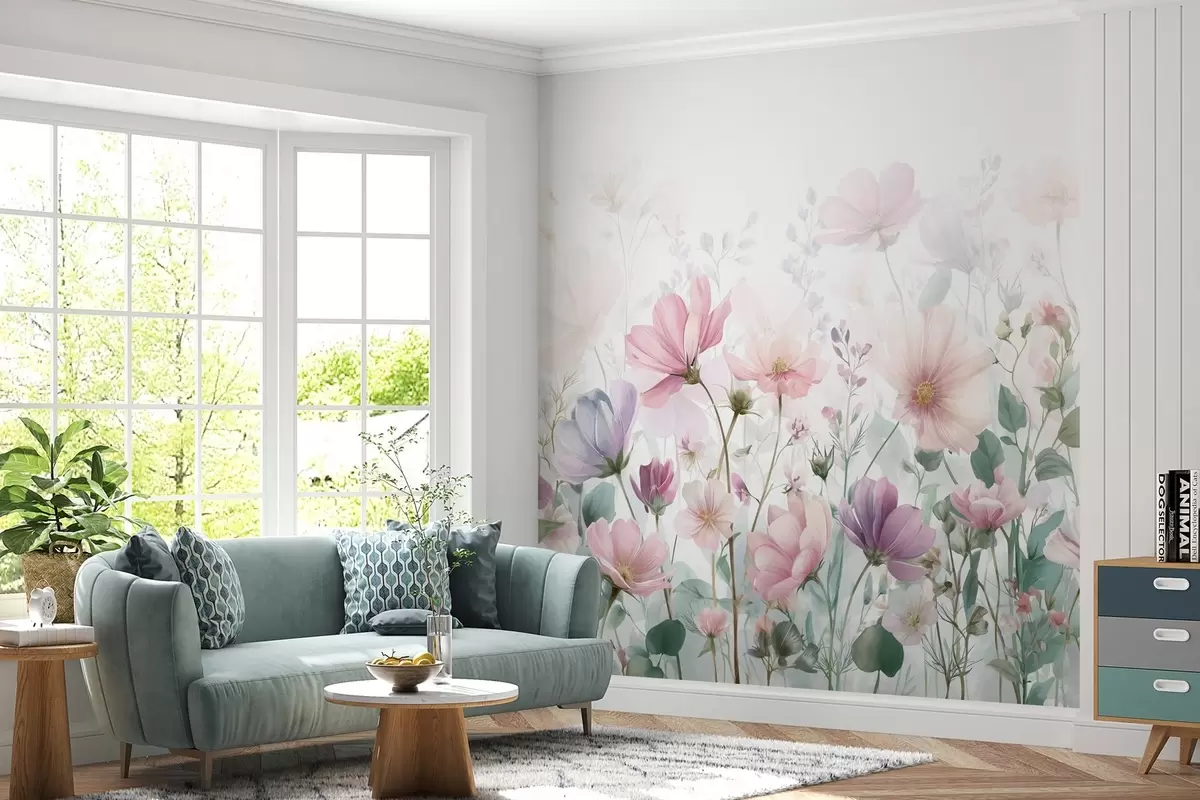 Papier peint des fleurs sauvages délicates w04171