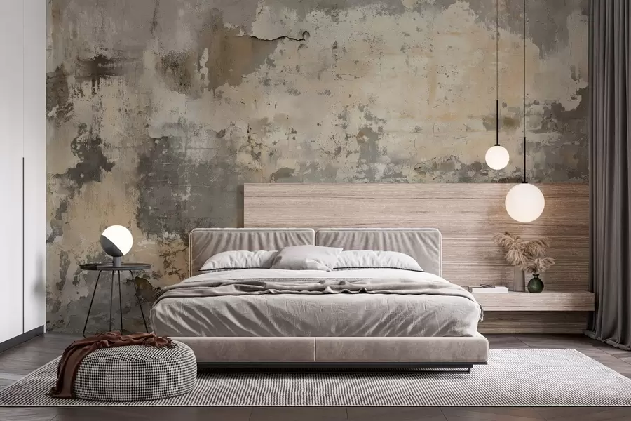 Papier peint imitation d'un mur ancien texturé w04311