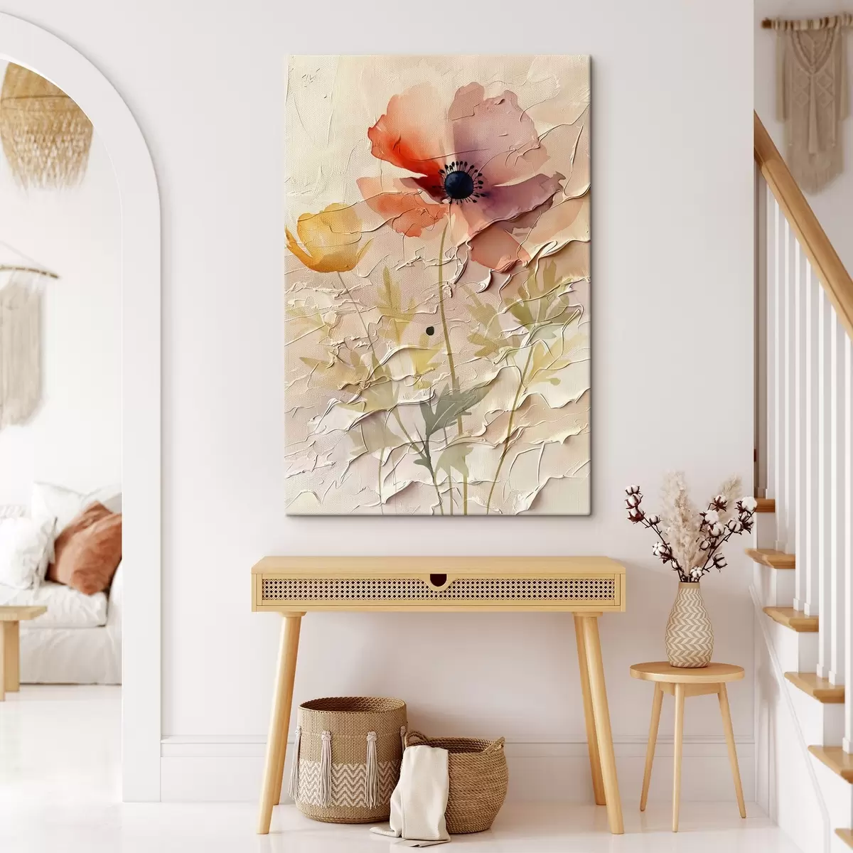 Tableau Arrangement de fleurs translucides sur fond clair s45338