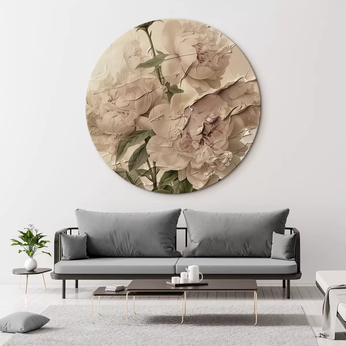 Tableaux rondes Bouquet de pivoines sur fond clair r45337