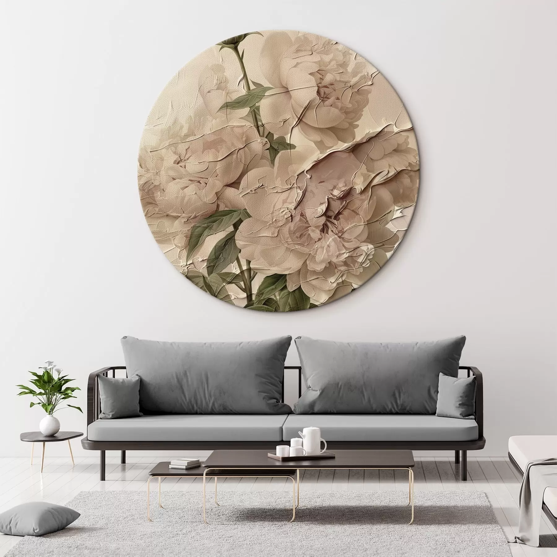 Tableau Bouquet de pivoines sur fond clair r45337