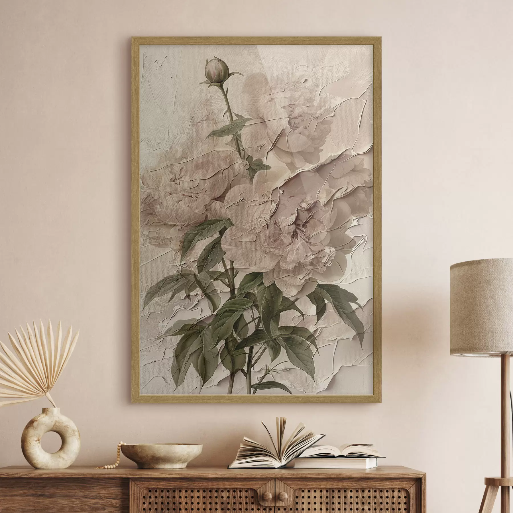 Papier peint Bouquet de pivoines sur fond clair f45337