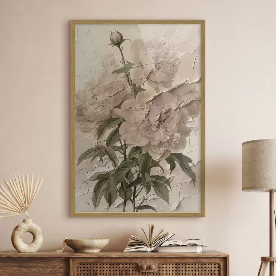 Papier peint Bouquet de pivoines sur fond clair f45337