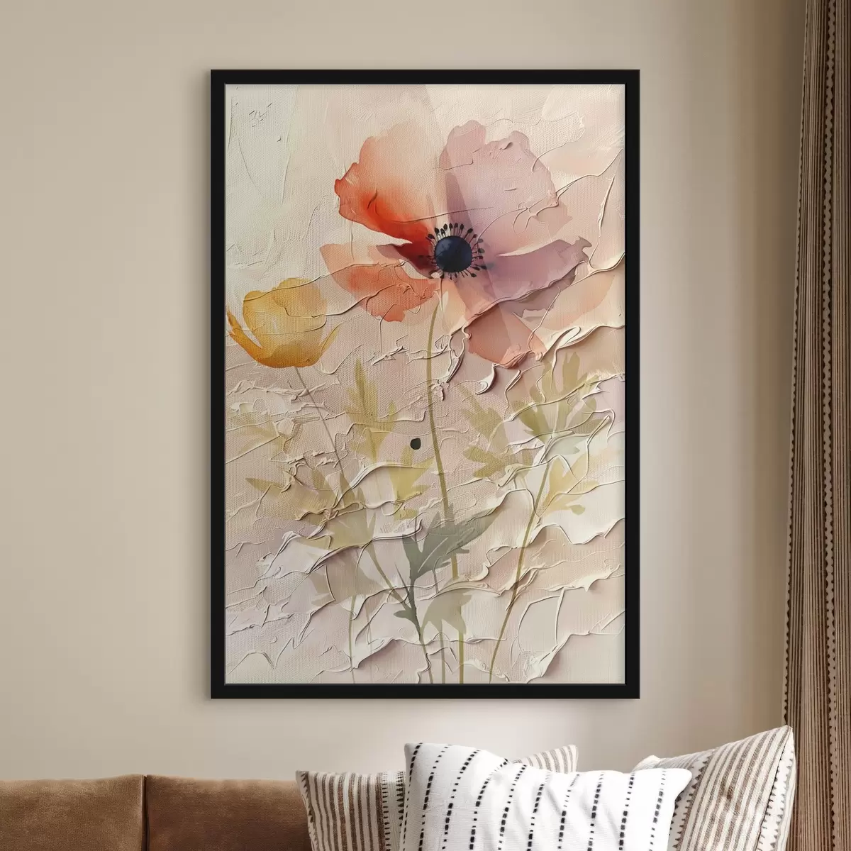 Poster Arrangement de fleurs translucides sur fond clair f45338