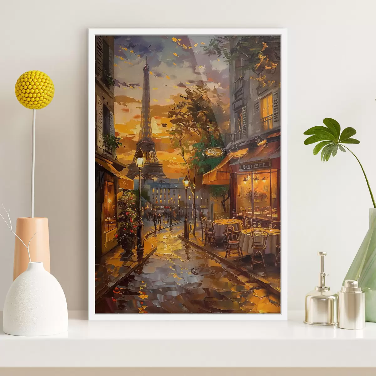 Poster Rue de Paris, peinture à l'huile effet f45340