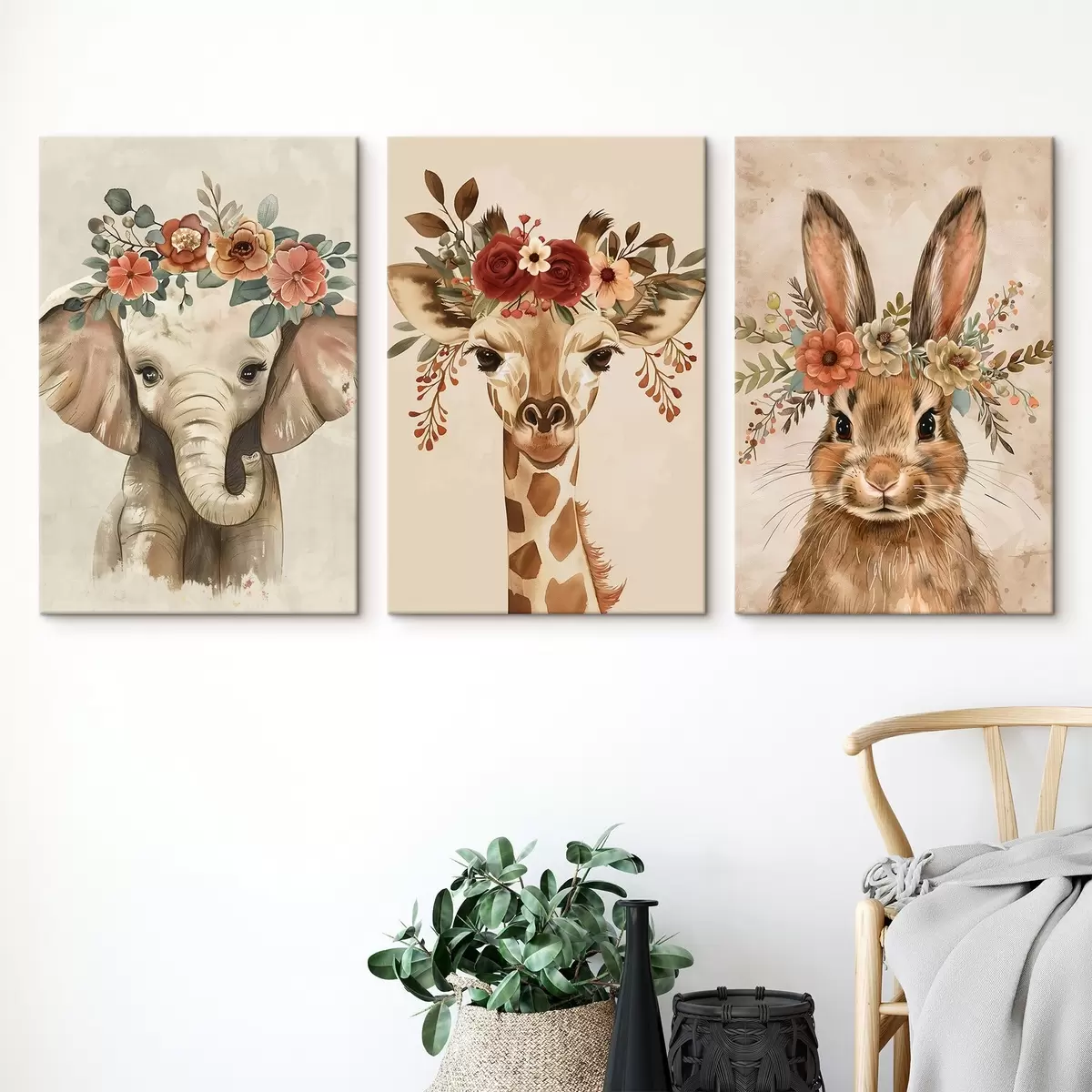 Tableau Animaux mignons en style aquarelle m00614
