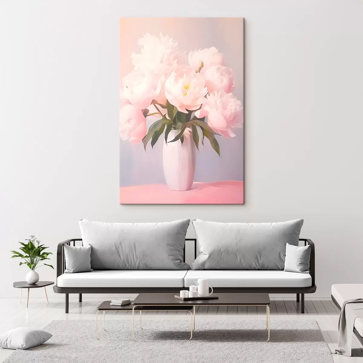 Tableau Bouquet de pivoines dans un vase s45432