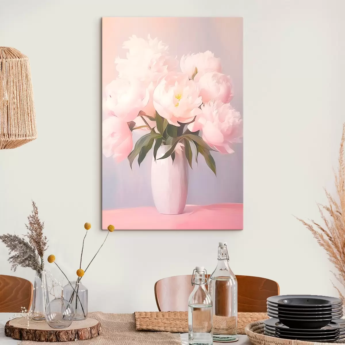 Tableau Bouquet de pivoines dans un vase s45432