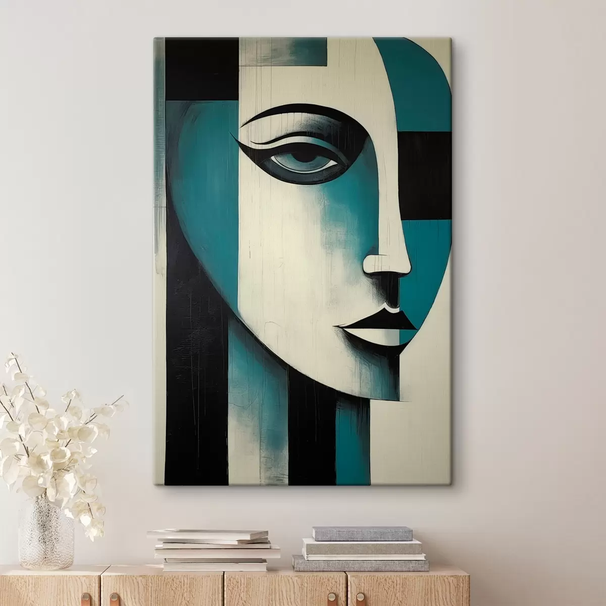 Tableau Portrait féminin abstrait s45436