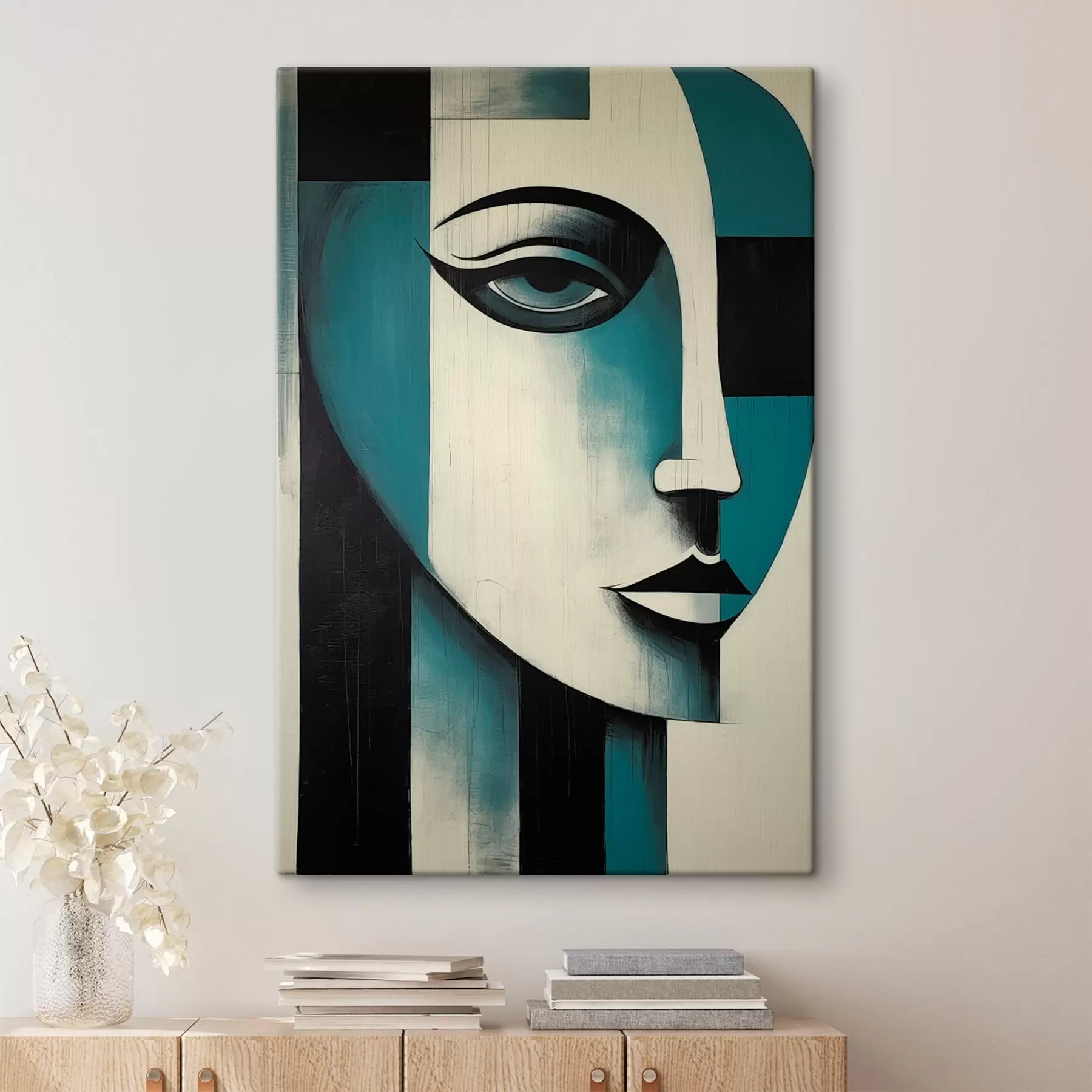 Tableau Portrait féminin abstrait s45436