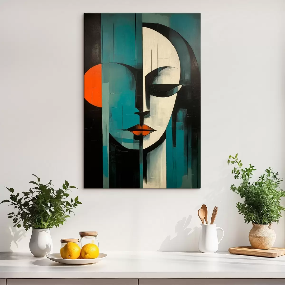 Tableau Portrait féminin abstrait s45437