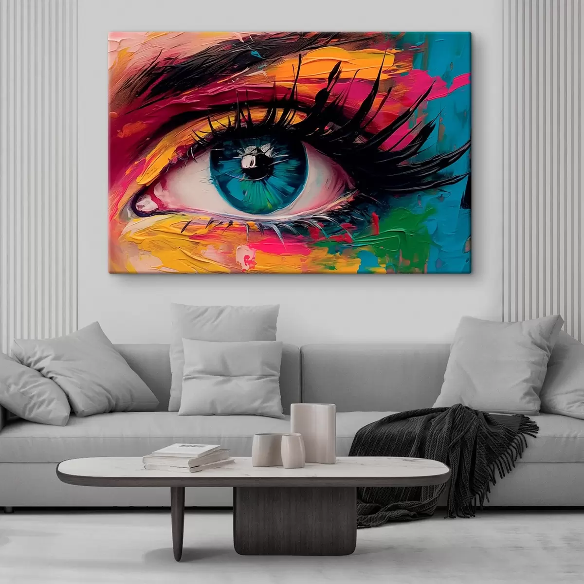 Tableau Oeil sur fond abstrait s45440