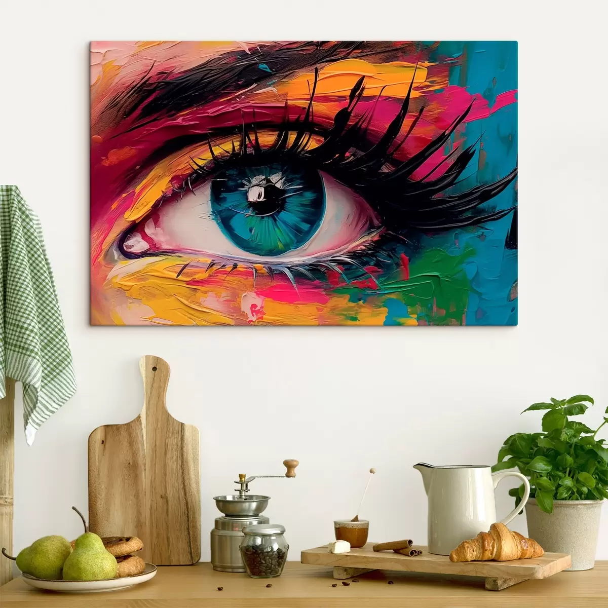 Tableau Oeil sur fond abstrait s45440