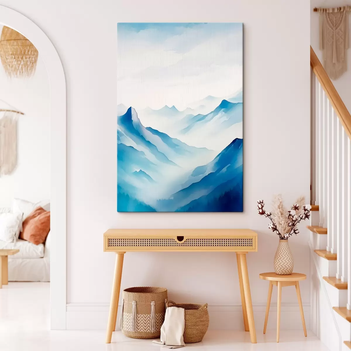Tableau Chaînes de montagnes dans le brouillard Géométrie s45445