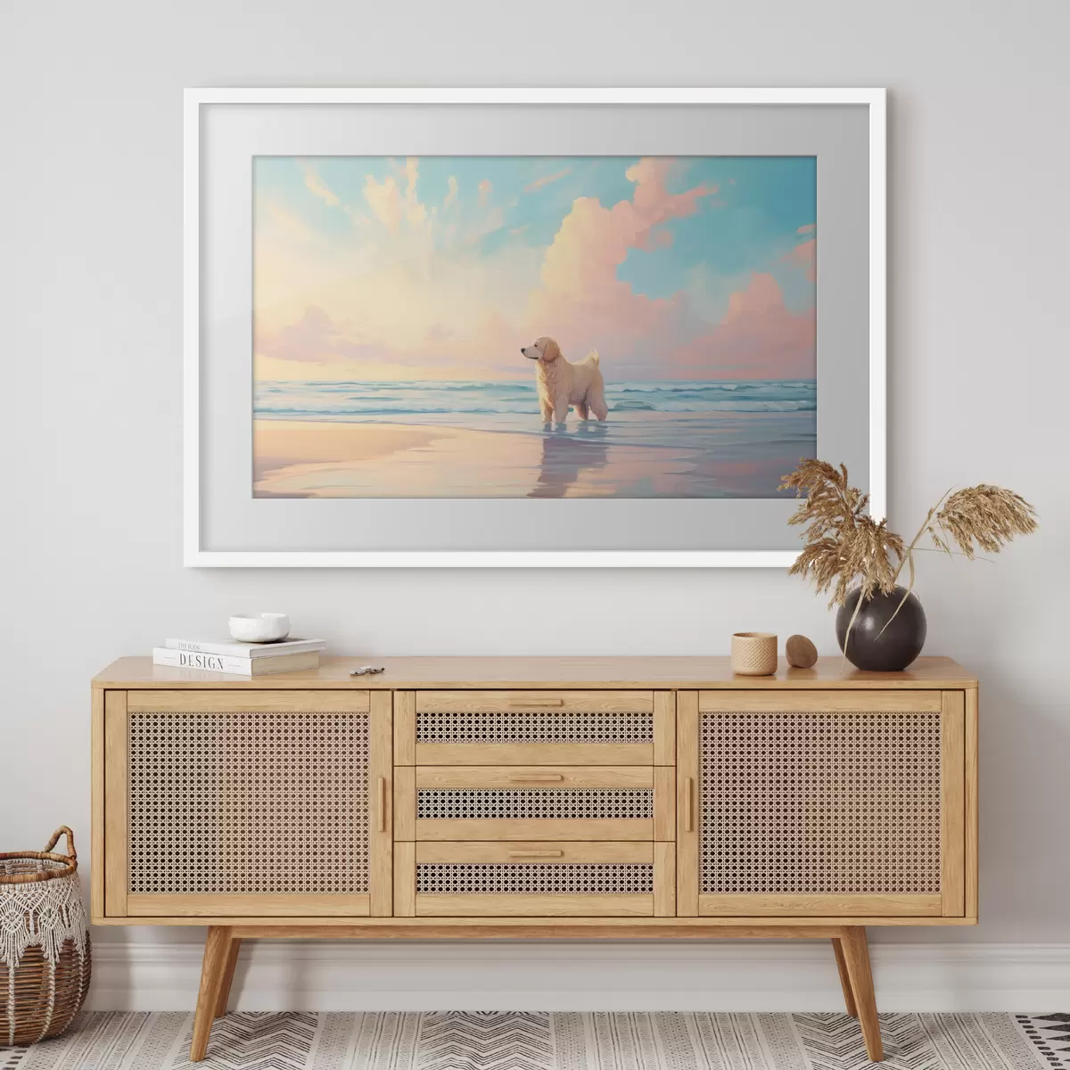 Poster Retriever au bord de la mer f45425