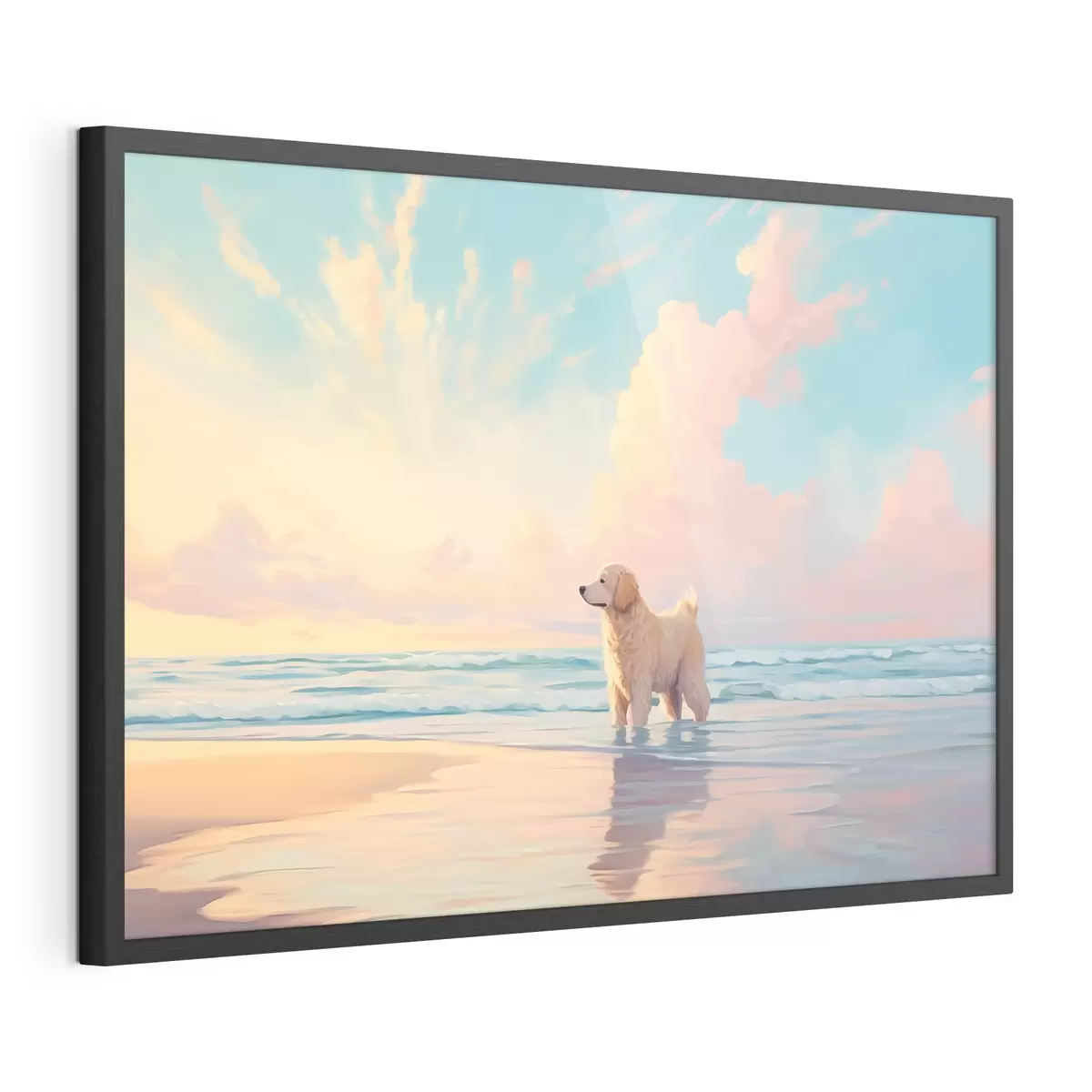 Poster Retriever au bord de la mer f45425