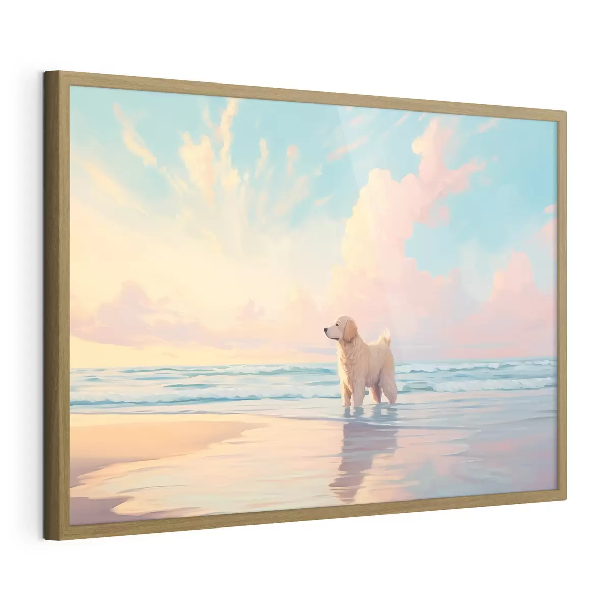 Poster Retriever au bord de la mer f45425