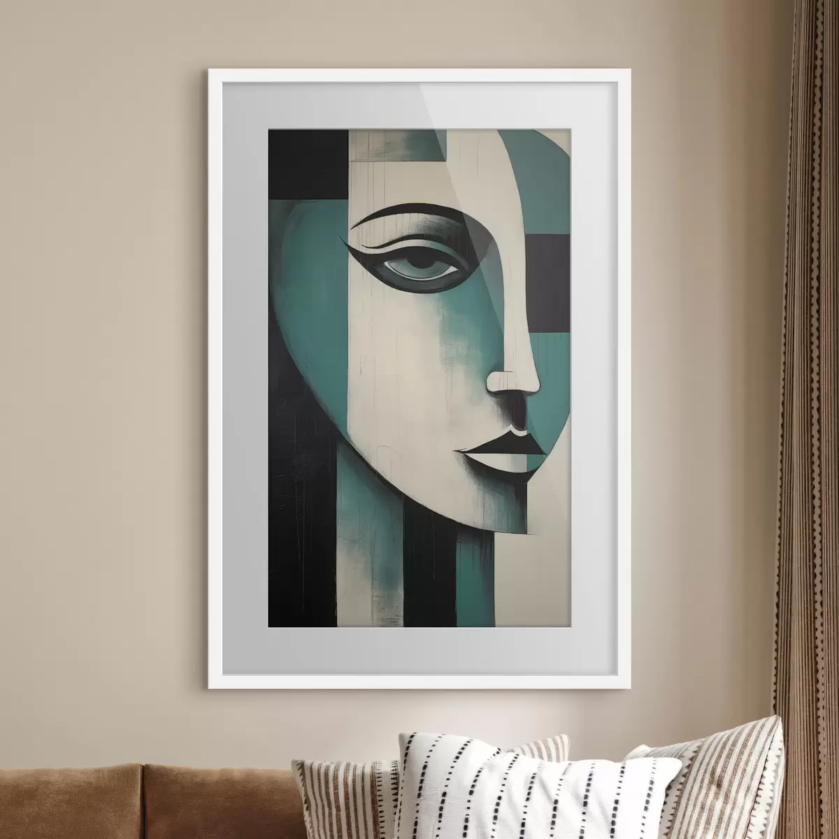 Poster Portrait féminin abstrait f45436