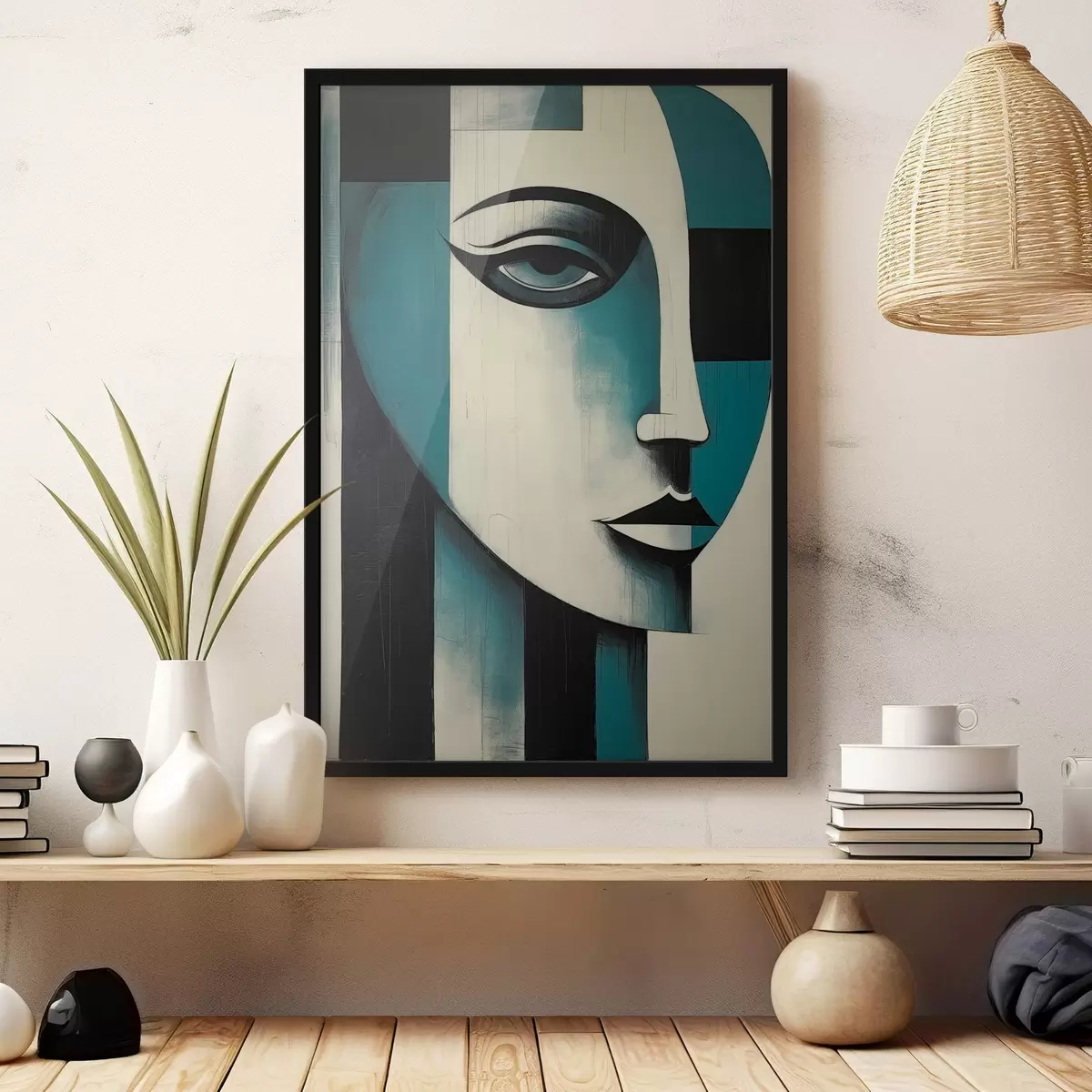 Poster Portrait féminin abstrait f45436