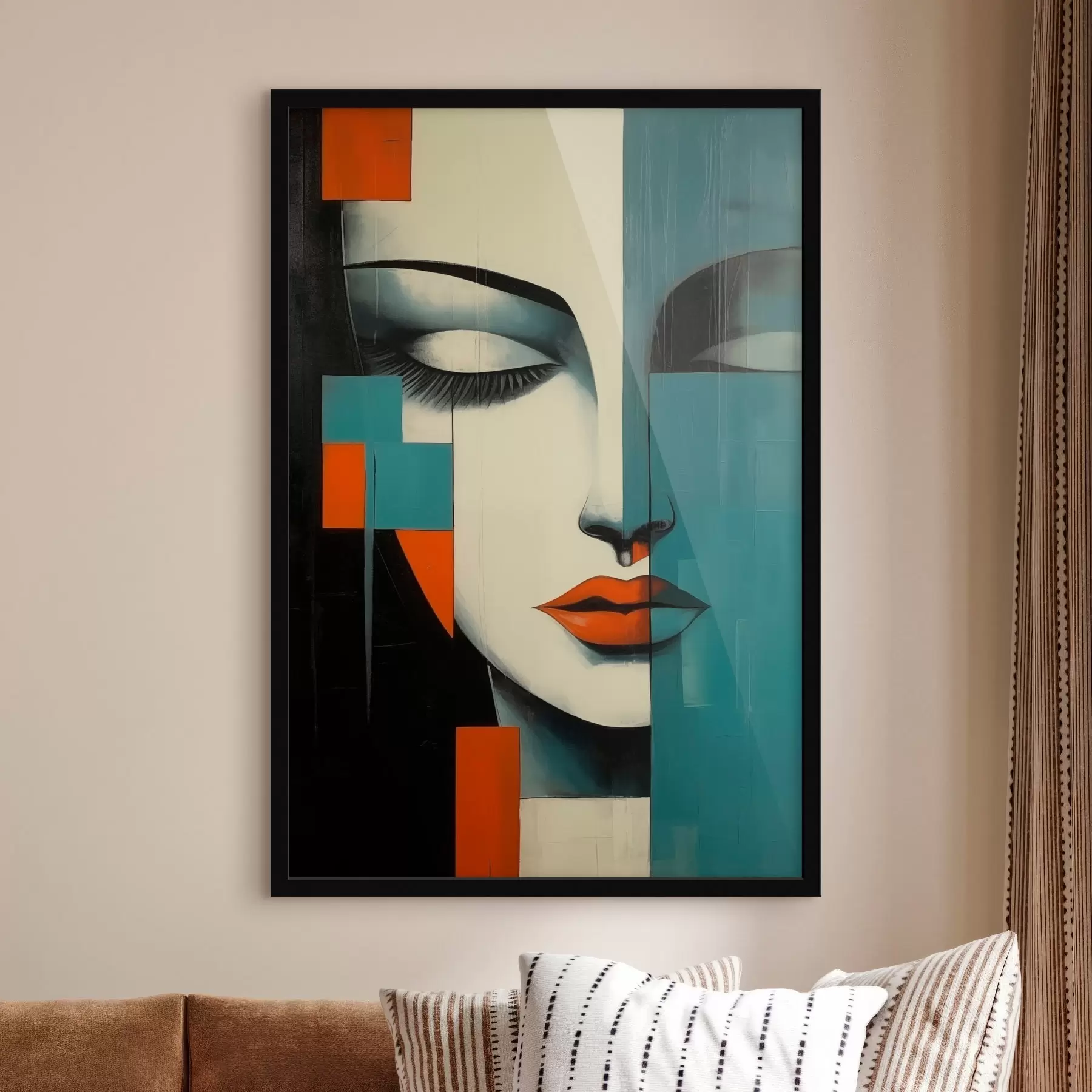 Papier peint Portrait féminin abstrait f45438