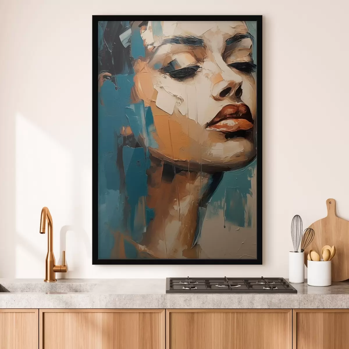 Poster Portrait d'une femme aux yeux fermés f45439