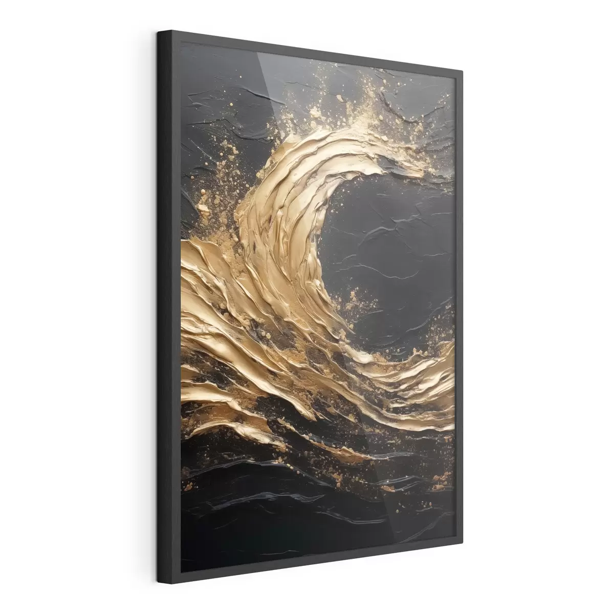 Poster Vague abstraite dans les tons orange f45441