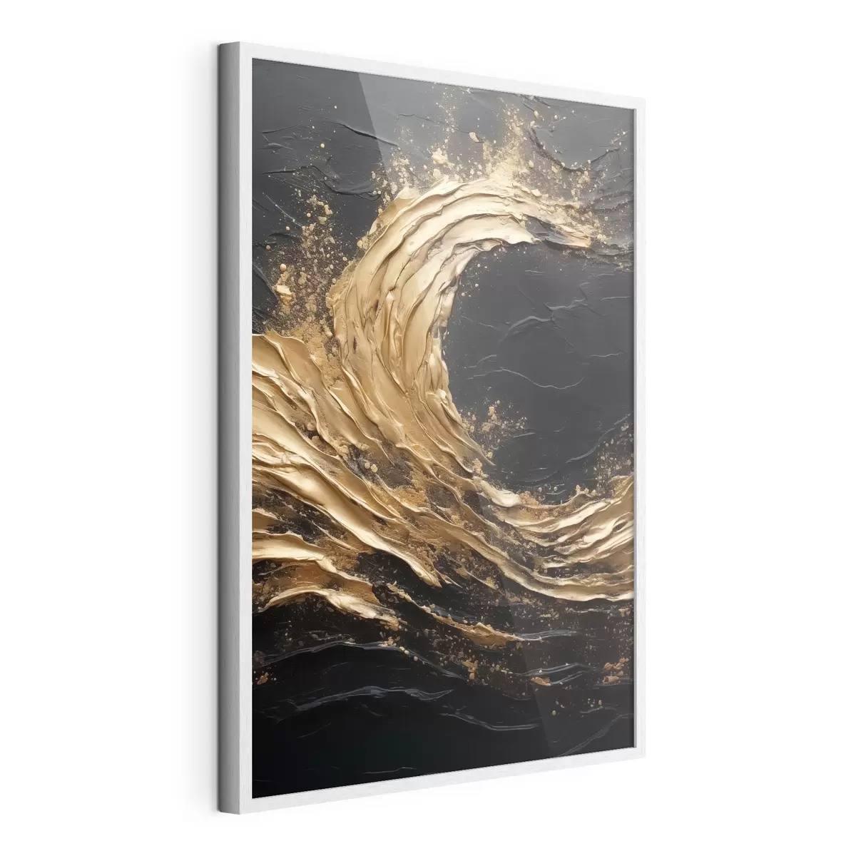 Poster Vague abstraite dans les tons orange f45441