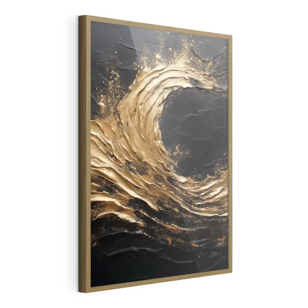 Poster Vague abstraite dans les tons orange f45441